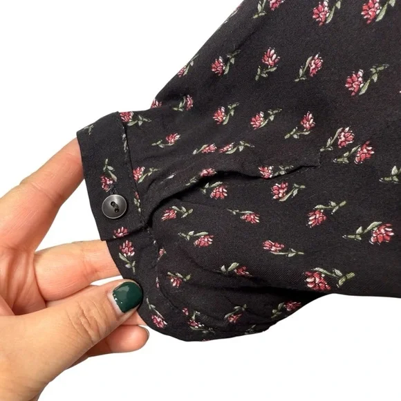 LOUCHE X ModCloth Drive Me Dainty Black Micro Floral Women’s Mid Length Dress L - Picture 14 of 14